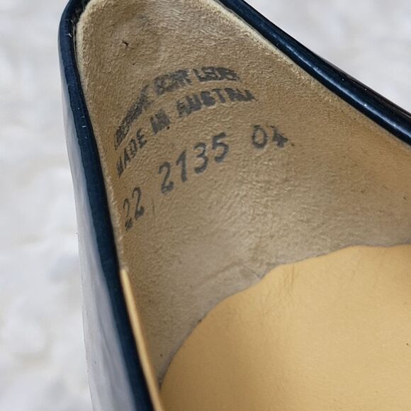 Paul Green Women's Pump Size 8.5 Royal Blue Patent Leather Bow Open Toe Back - Picture 7 of 8